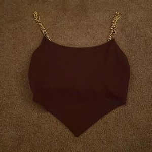 Triangle Top with Gold Chain Straps